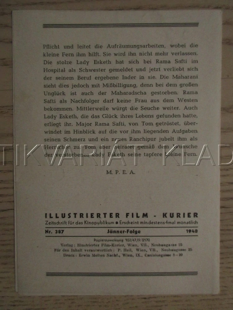 KDYŽ NASTALY DEŠTĚ..., M. LOY, T. POWER, G. BRENT, FILM USA, FILM KURIER VBŠ Č. 387