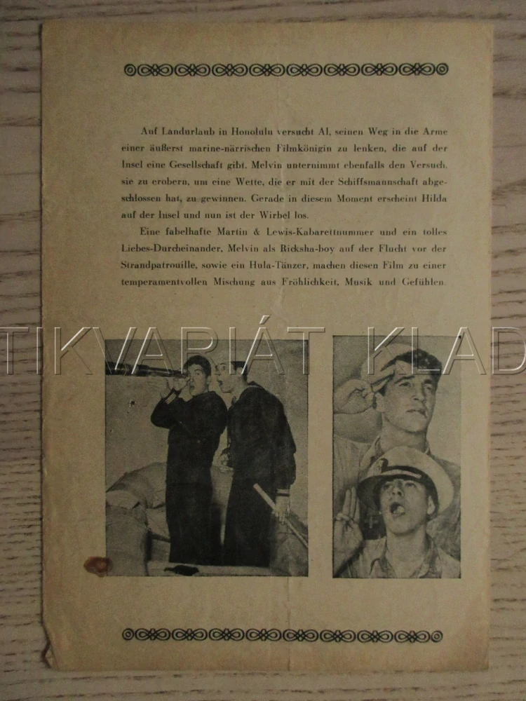 SAILOR BEWARE, D. MARTIN, JERRY-LEWIS, C. CALVET, FILM USA, FILM KURIER VBŠ Č. 1343