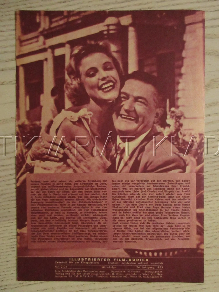 SONNE ÜBER DER ADRIA, J. BRENNECKE, A. KAPLAN, C. HÖHN, FILM SRN, FILM KURIER VBŠ Č. 2068