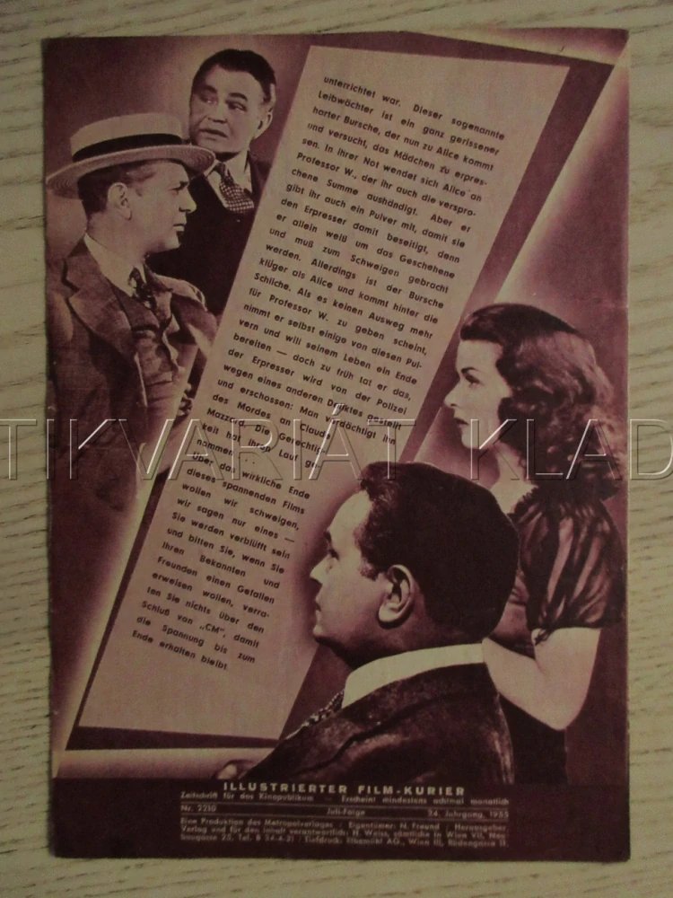 ŽENA ZA VÝLOHOU, E. G. ROBINSON, J. BENNET, FILM USA, FILM KURIER VBŠ Č. 2204