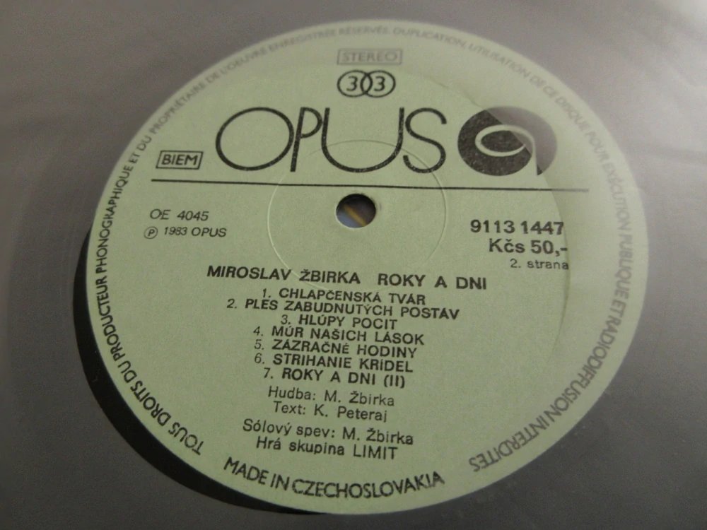 MIROSLAV ŽBIRKA A DNI, 1X GRAMODESKA