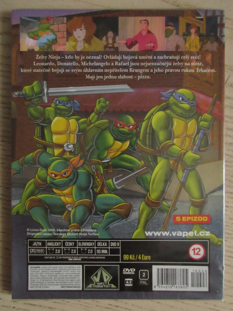 ŽELVY NINJA, 1. SÉRIE, 5 EPIZOD, DVD FILM