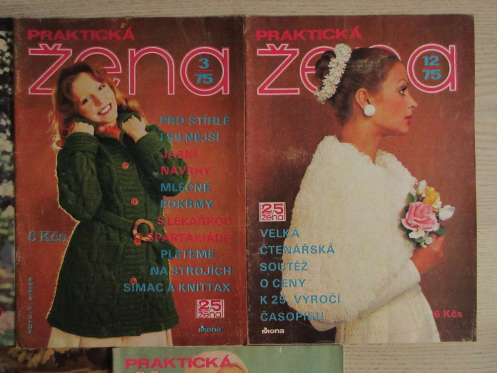 7X ČASOPIS PRAKTICKÁ ŽENA, R. 1974-1976, HÁČKOVÁNÍ, MÓDA, **an