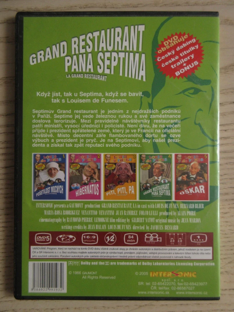 GRAND RESTAURANT PANA SEPTIMA, L. DE FUNES, DVD FILM