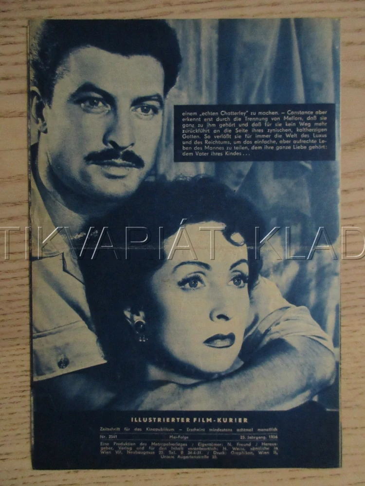 L'AMANT DE LADY CHATTERLEY, D. DARRIEUX, L. GENN, E. CRISA, FILM FR, FILM KURIER VBŠ Č. 2476
