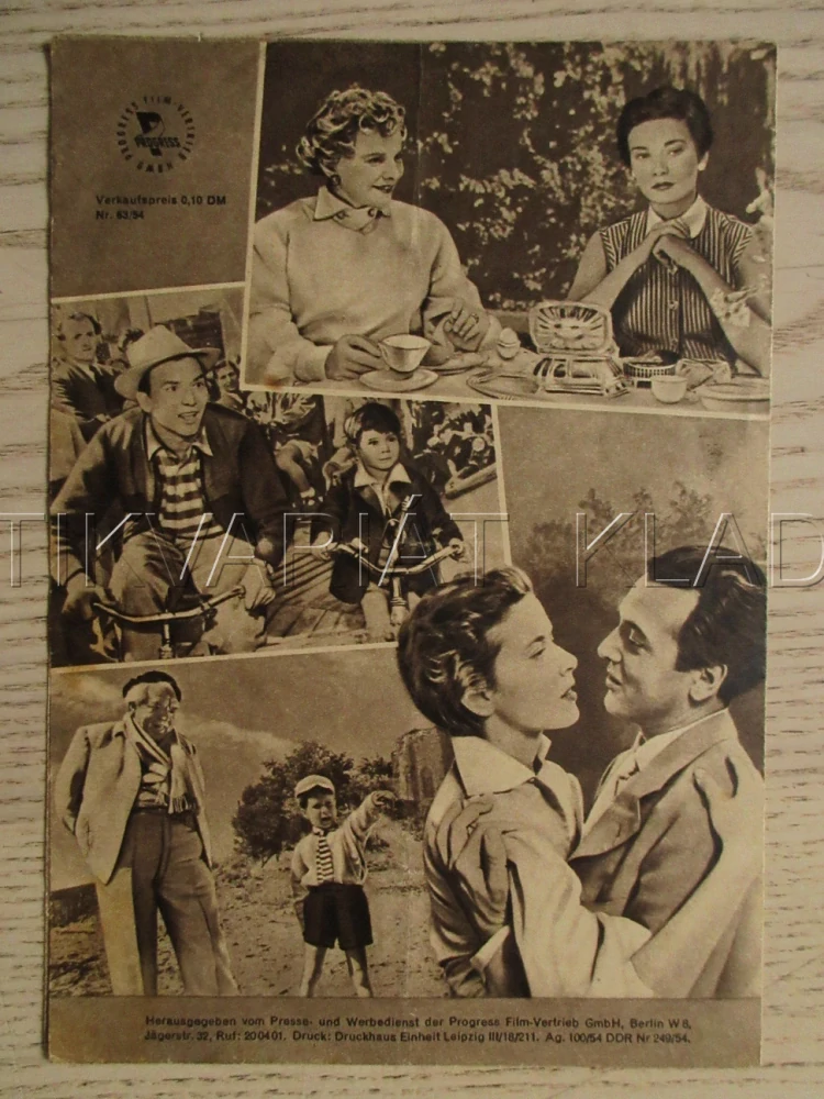 MOSELFAHRT AUS LIEBESKUMMER, L. MÜLLER, B. KRÜGER, O. GRIMM, FILM SRN, FILM KURIER VBŠ Č. 63/54