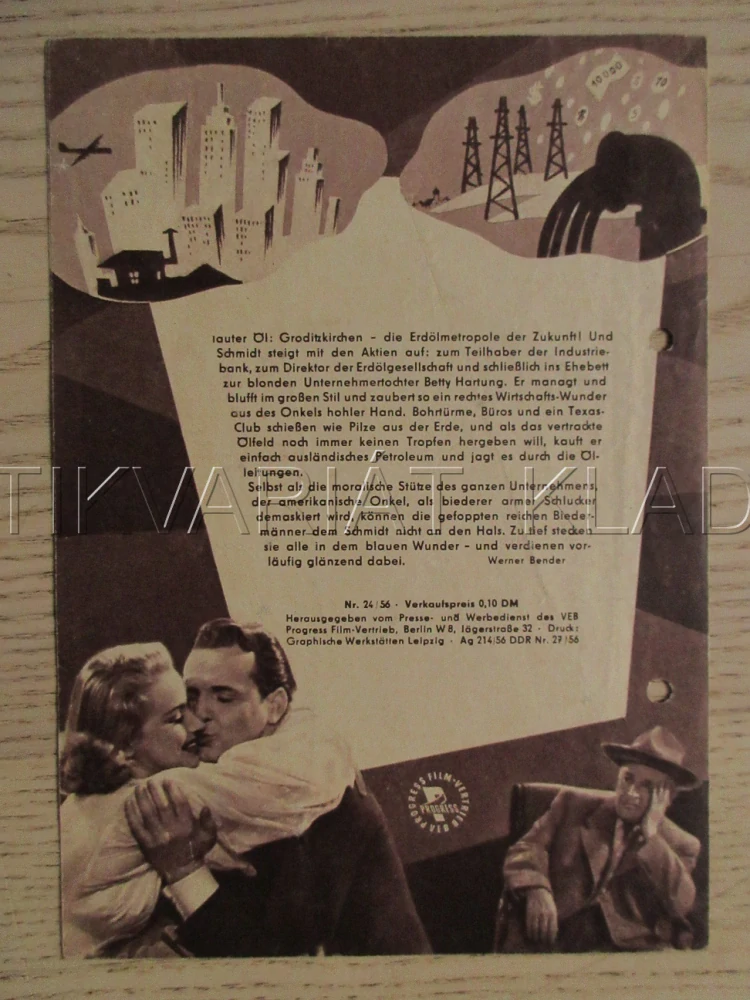 DER ONKEL AUS AMERIKA, H. MOSER, A. PAULSEN, G. WEISER, FILM SRN, FILM KURIER VBŠ Č. 24/56
