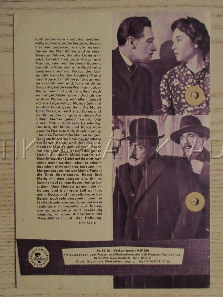 JEDNA Z NICH, TOTO, L. PADOVANI, L. GORE, FILM IT, FILM KURIER VBŠ Č. 73/56