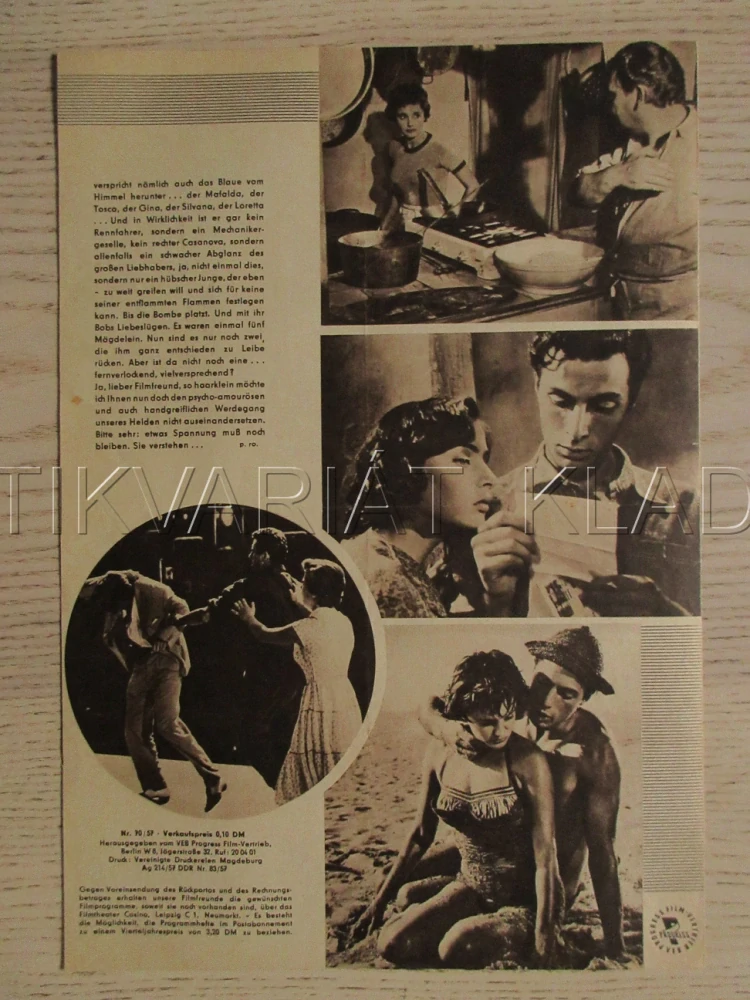 DĚVČATA ZE SAN FREDIANA, A. CIFARIELLO, C. CALVET, G. RALLI, FILM IT, FILM KURIER VBŠ Č. 70/57
