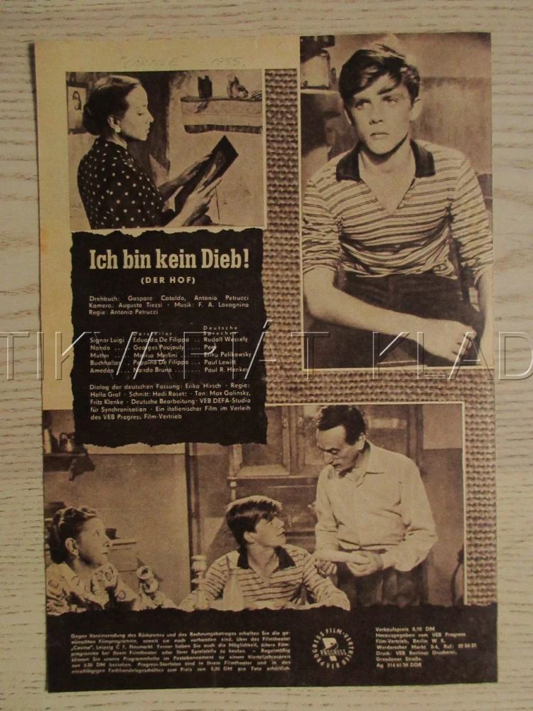 CORTILE, E. DE FILIPPO, G. POUJOULY, M. MERLINI, FILM IT, FILM KURIER VBŠ Č. 31/59