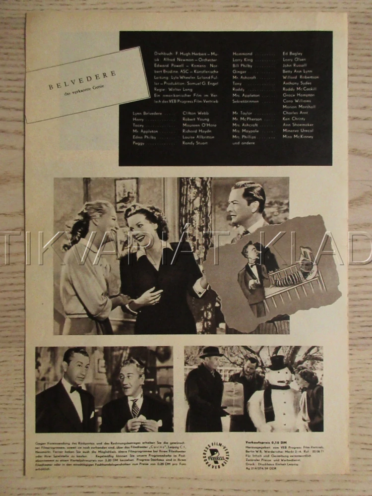 SITTING PRETTY, C. WEBB, R. YOUNG, M. O'HARA, FILM USA, FILM KURIER VBŠ Č. 12/60