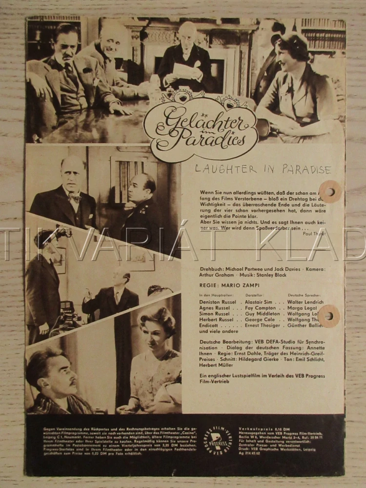 SMÍCH Z RÁJE, A. SIM, F. COMPTON, G. COLE, FILM VB, FILM KURIER VBŠ Č. 25/62