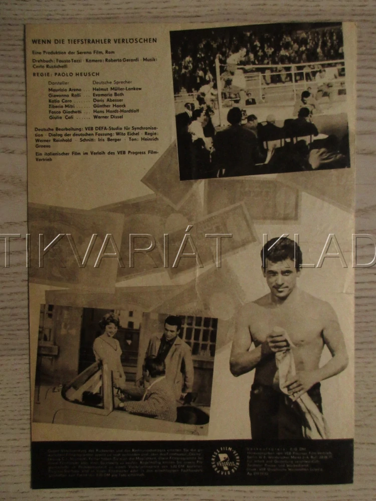 WENN DIE TIEFSTRAHLER VERLOSCHEN, M. ARENA, G. RALLI, K. CARO, FILM IT?, FILM KURIER VBŠ Č. 43/62