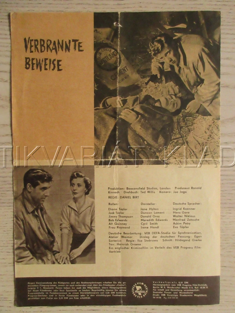 BURNT EVIDENCE, J. HYLTON, D. LAMONT, D. GRAY, FILM VB, FILM KURIER VBŠ Č. 60/62