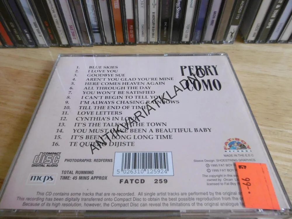 PERRY COMO, ORIGINAL ARTIST, TILL THE END OF TIME, CD