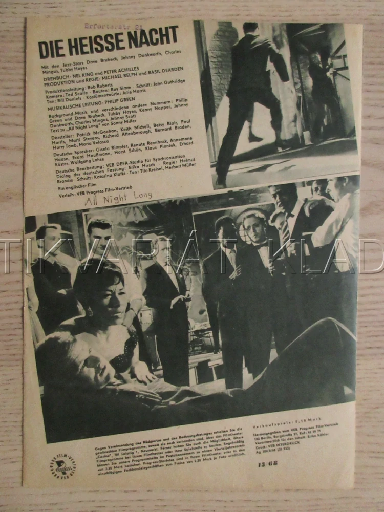 PO CELOU NOC, R. ATTENBOROUGH, P. MCGOOHAN, K. MICHELL, FILM VB, FILM KURIER VBŠ Č. 15/68