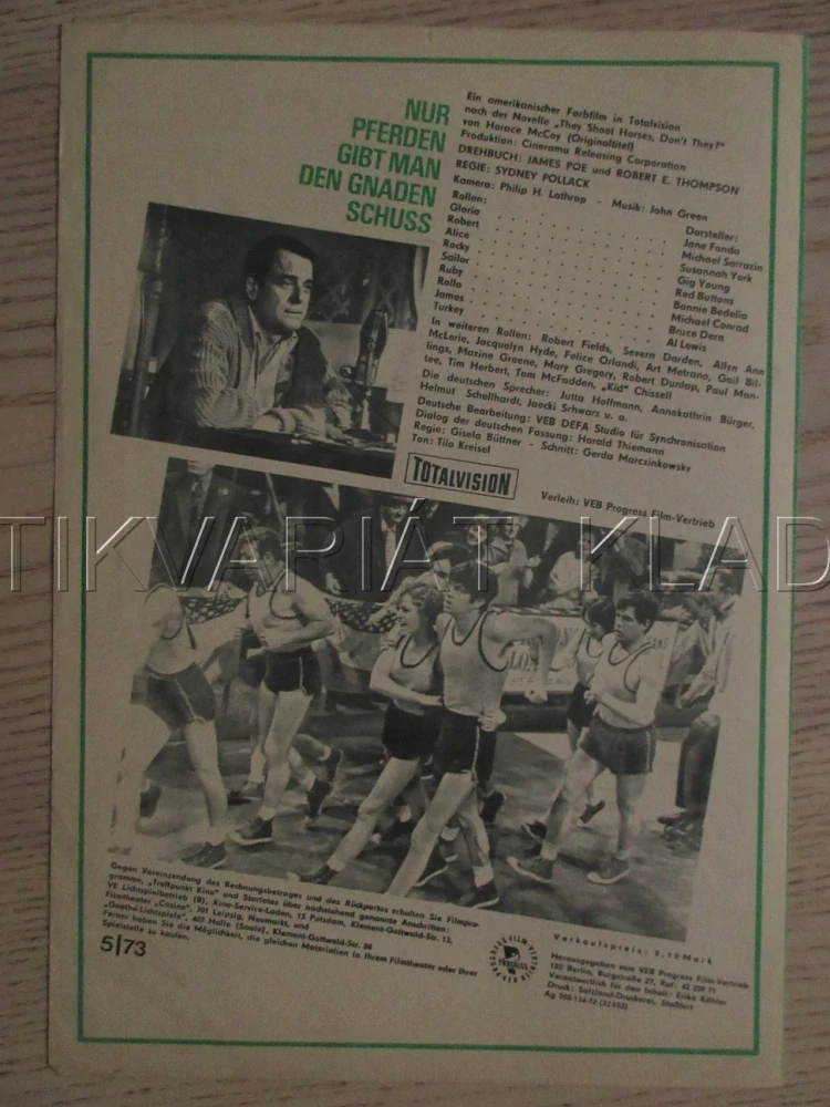 KONĚ SE TAKÉ STŘÍLEJÍ, J. FONDA, M. SARRAZIN, G. YOUNG, FILM USA, FILM KURIER VBŠ Č. 5/73