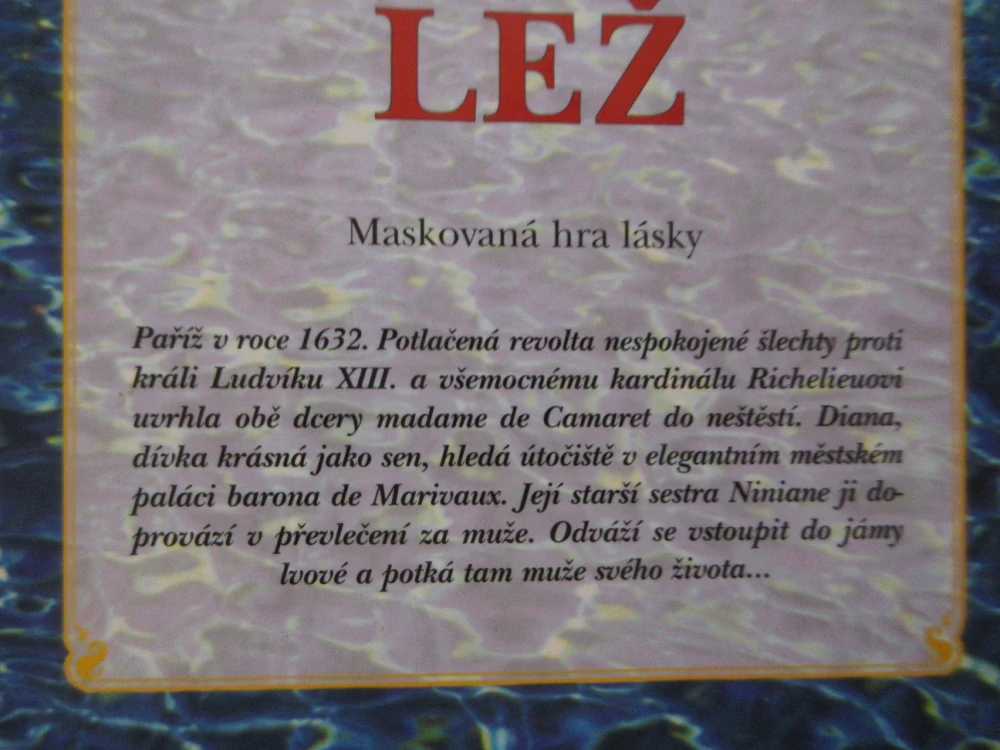 VELKÁ LEŽ, MARIE CORDONNIEROVÁ, **an