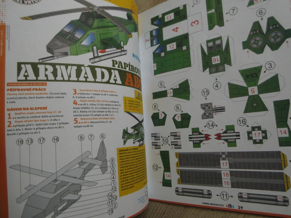 ABC, 11/2012, KOMPLETNÍ DÉČKA, ARMÁDA, VOJENSKÁ TECHNIKA - VRTULNÍK H-17 PANTER