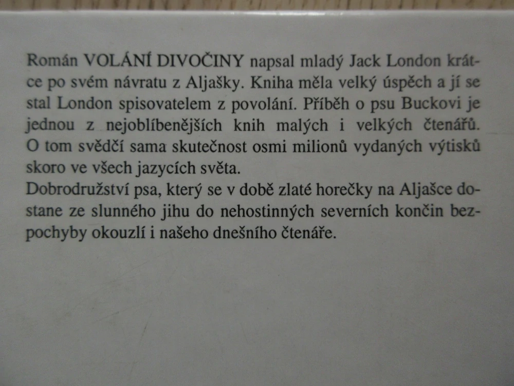 VOLÁNÍ DIVOČINY, JACK LONDON, **an