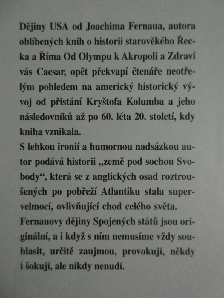 ZEMĚ POD SOCHOU SVOBODY - DĚJINY USA, JAK JE NEZNÁTE, JOACHIM FERNAU, **an