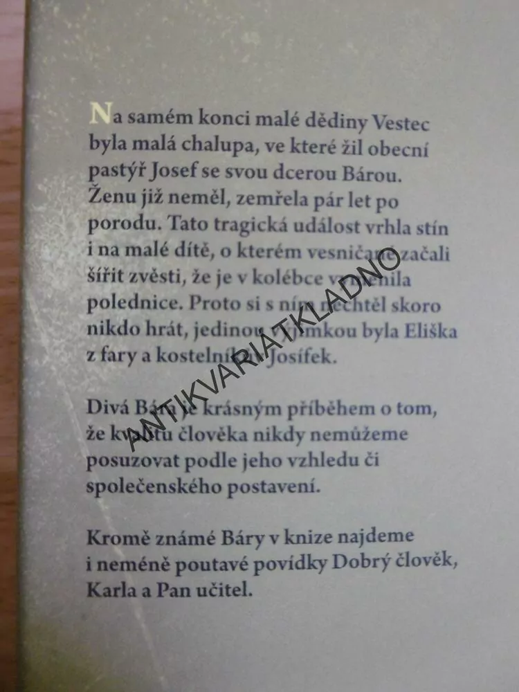 DIVÁ BÁRA A JINÉ PRÓZY, BOŽENA NĚMCOVÁ, **an