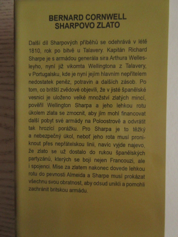 SHARPOVO ZLATO, BERNARD CORNWELL, **an