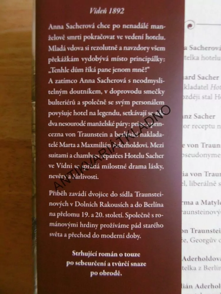 HOTEL SACHER, RODICA DOEHNERTOVÁ, **an
