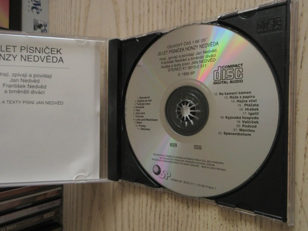 20 LET PÍSNIČEK HONZY NEDVĚDA, CD HUDBA