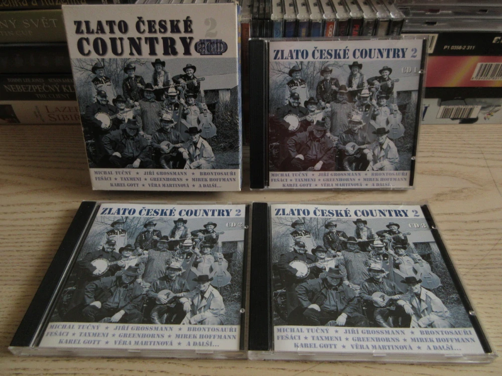ZLATO ČESKÉ COUNTRY 2, M. TUČNÝ, J. GROSSMANN, BRONTOSAUŘI, FEŠÁCI, 3X CD HUDBA