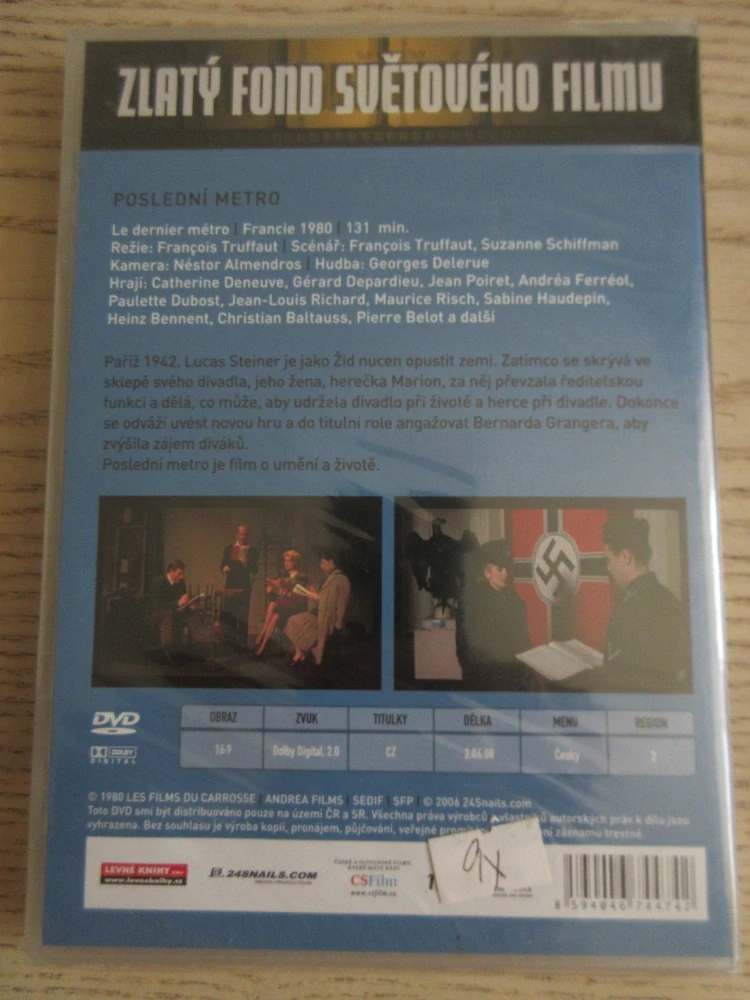 POSLEDNÍ METRO, F. TRUFFAUT, DVD FILM
