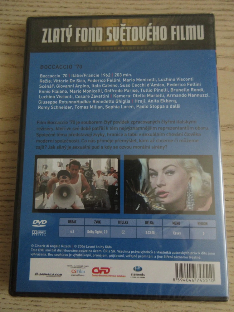 BOCCCACCIO '70, V. DE SICA, F. FELLINI, DVD FILM
