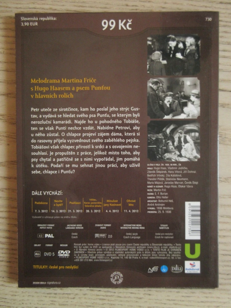 ULIČKA V RÁJI, Z. ŠTĚPÁNEK, V. JEDLIČKA, DVD FILM ČR