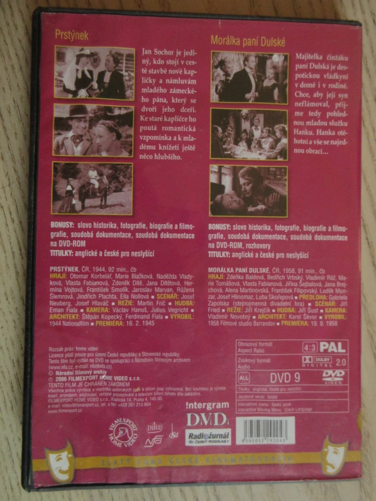 PRSTÝNEK, MORÁLKA PANÍ DULSKÉ, DVD FILM