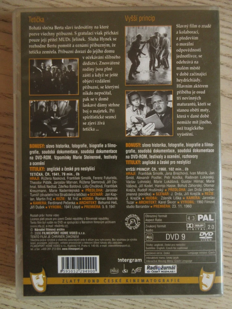 VYŠŠÍ PRINCIP, TETIČKA, F. SMOLÍK, DVD FILM
