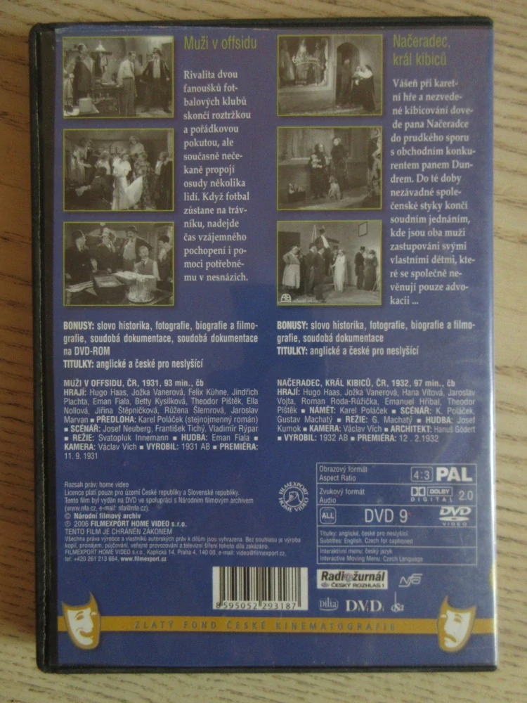 MUŽI V OFFSIDU, NAČERADEC, KRÁL KIBICŮ, DVD FILM ČR