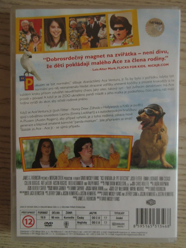 ACE VENTURA: ZVÍŘECÍ DETEKTIV, DVD FILM
