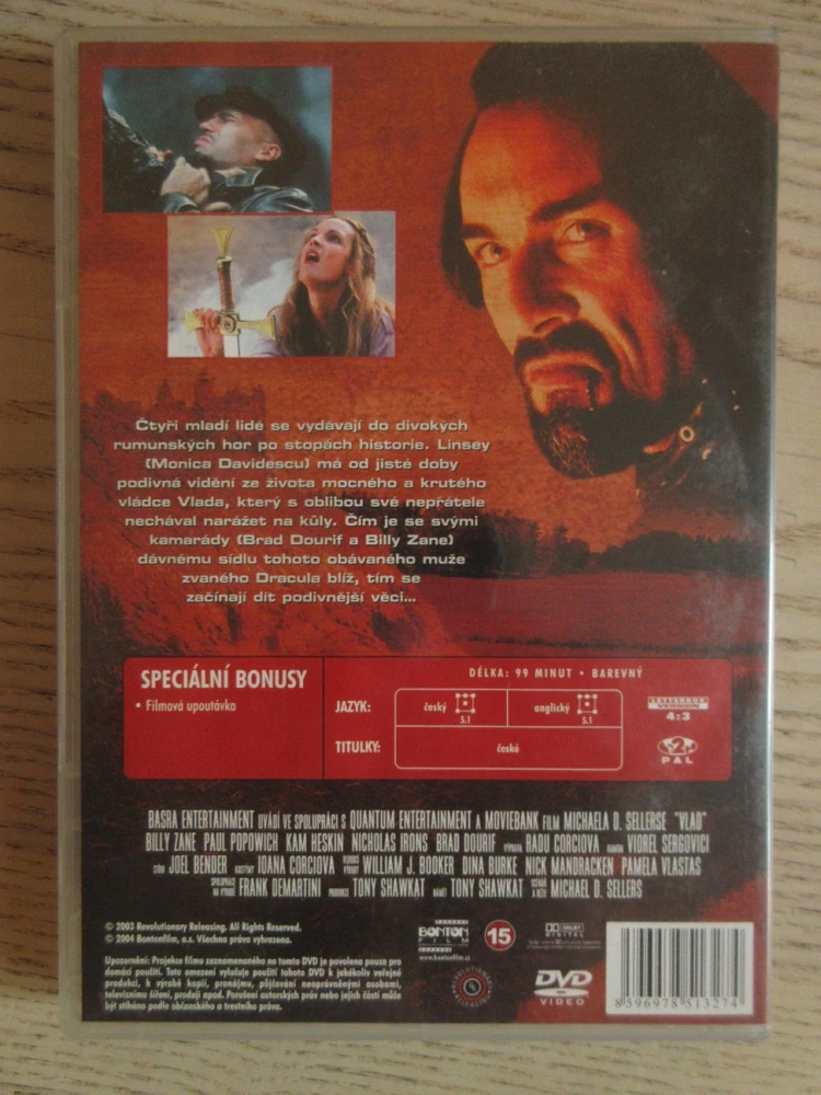 VLAD NARÁŽEČ, B. ZANE, DVD FILM