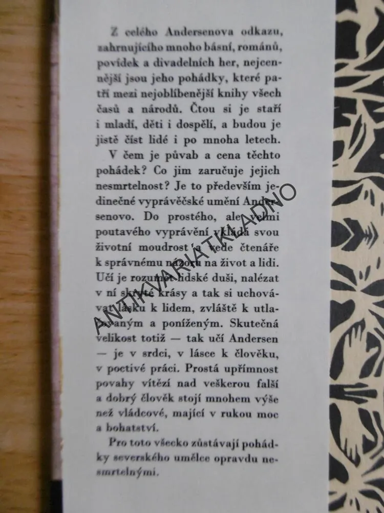 POHÁDKY, HANS CHRISTIAN ANDERSEN, JIŘÍ TRNKA, **an