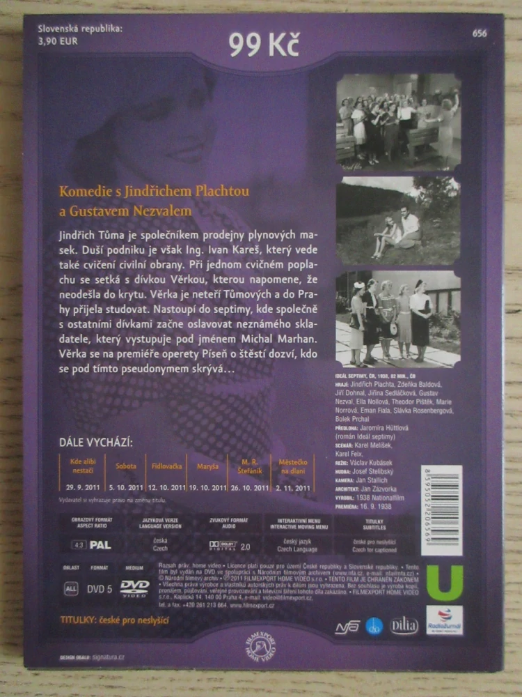 IDEÁL SEPTIMY, J. PLACHTA, G. NEZVAL, DVD FILM