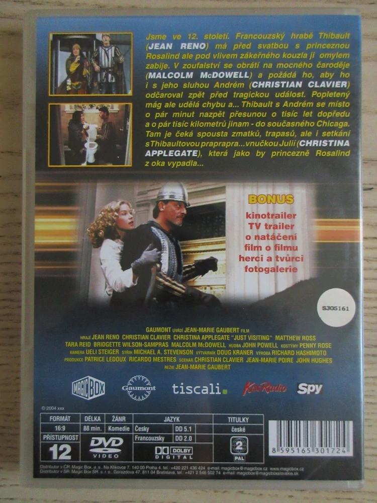 NÁVŠTĚVNÍCI CESTA DO AMERIKY, J. RENO, CH. CLAVIER, CH. APPLEGATE, DVD FILM