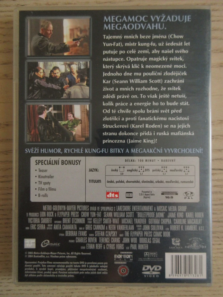 NEPRŮSTŘELNÝ MNICH, CH. YUN-FAT, S. W. SCOTT, DVD FILM