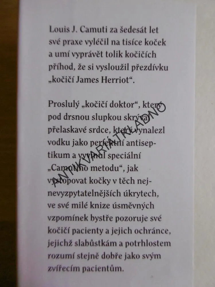 VZPOMÍNKY KOČIČÍHO DOKTORA, LOUIS J. CAMUTI, SVĚT KOČEK, KOČKA, **an