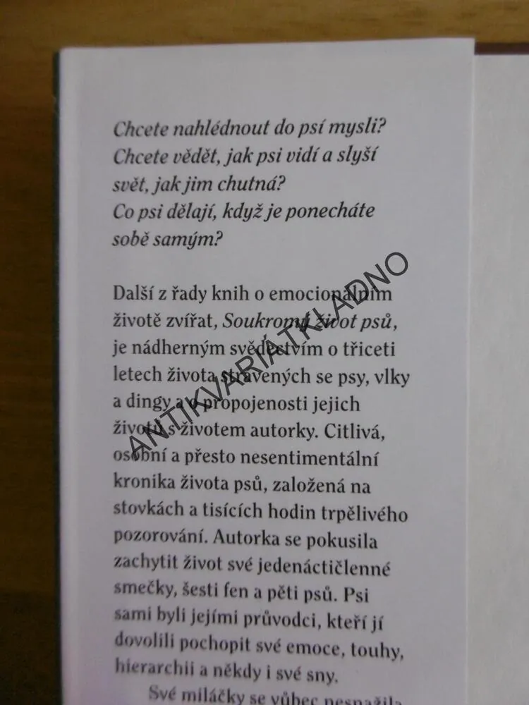 SOUKROMÝ ŽIVOT PSŮ, CESTA DO HLUBIN PSÍ DUŠE, THOMASOVÁ, **an