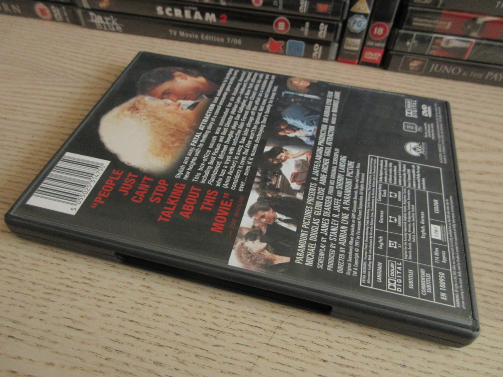 OSUDOVÁ PŘITAŽLIVOST, A. LYNE, G. CLOSE, GB OBAL, ČESKÉ TITULKY, DVD FILM