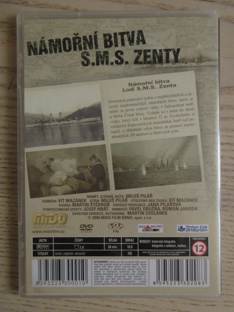 NÁMOŘNÍ BITVA S.M.S. ZENTY, DÍL III., DVD FILM DOKUMENT VÁLKA
