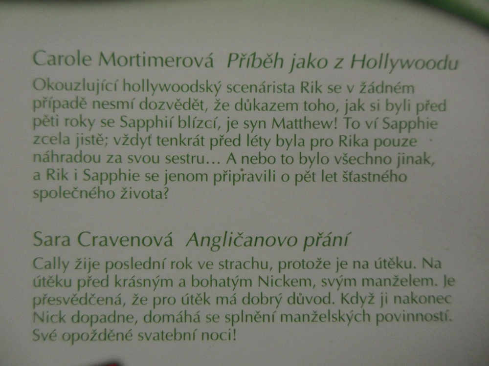 PŘÍBĚH JAKO Z HOLLYWOODU, CAROLE MORTIMEROVÁ, ANGLIČANOVO PŘÁNÍ, SARA CRAVENOVÁ, **an