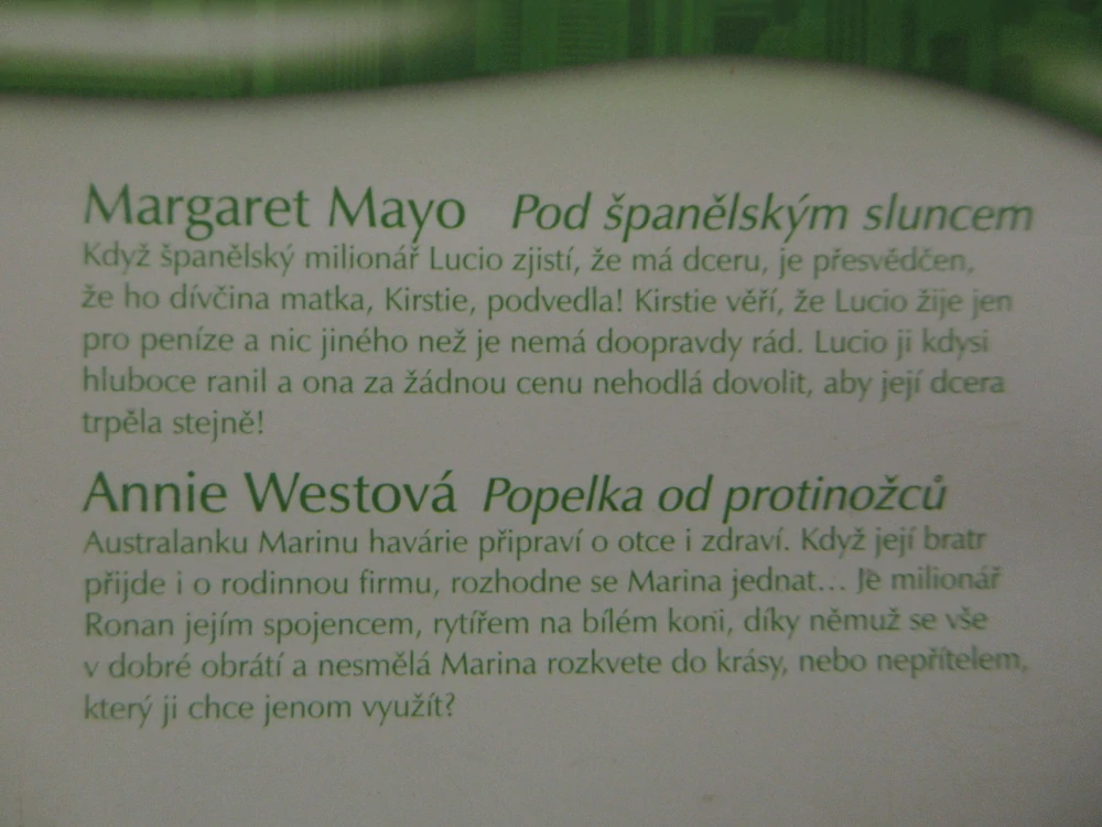 POD ŠPANĚLSKÝM SLUNCEM, MARGARET MAYO, POPELKA OD PROTINOŽCŮ, ANNIE WESTOVÁ, **an