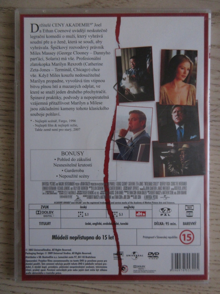 NESNESITELNÁ KRUTOST, G. CLOONEY, C. ZETA-JONES, DVD FILM