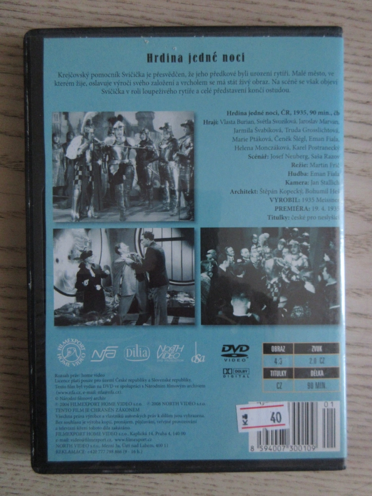 HRDINA JEDNÉ NOCI, V. BURIAN, DVD FILM ČR
